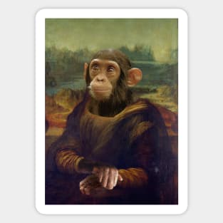 Mona Lisa Chimpanzee Sticker